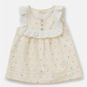 Matilda Jane Cream Dress with Colorful Dots